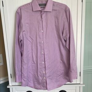 Perry Ellis Purple pink Dress Shirt Classic Fit